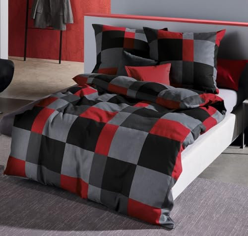 *** Kaeppel Biber Bettwäsche 135x200 80x80 mit Reißverschluss (Rubin Zinn Silber) ***