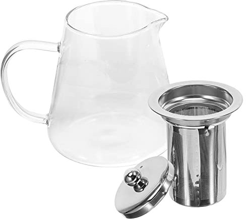 Ciieeo Tetera De Vidrio Resistente Al Calor 750ml Tetera Transparente Con Infusor Diseño Simple Para Estufa Adecuado Para Del Té Para Hogar y Oficina