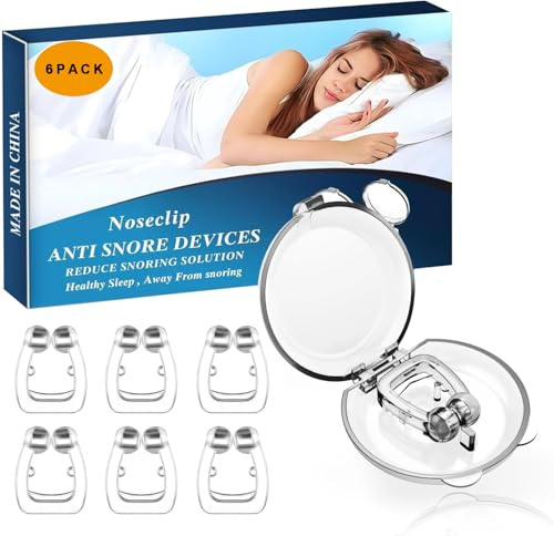 6PCS Sleep Aid Anti Snoring Device Anti Snore Nose Clips, Snore Stopper Clips for Snoring, Professional Sleep Aid Anti Snoring Device, Nasal Dilators Snoring Aids for Women and Men (White-2)