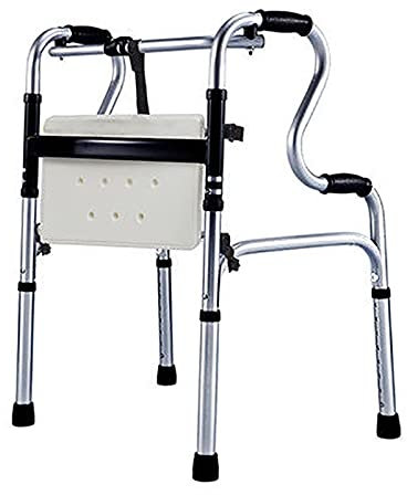 Rollator Pieghevole Leggero con Sedile, ausilio Portatile per la deambulazione per Anziani/disabili per Interni/Esterni, Sedia da a per Bagno (Colore: Senza Ruote) Decorazione