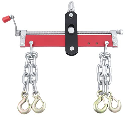 Hurrylying Balancer, 900 kg, posizionatore per gru da officina, con 4 catene di supporto e 3 fori per catena, rosso + argento