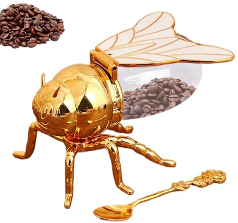 Generico Barattolo Di Miele Di - Contenitore Per Condimenti Da 250 Ml, Dispenser Per Sciroppo Dorato, Barattolo Di Condimento Creativo | Accessorio Per Bancone Da Cucina Per Cucinare, Cuocere Al