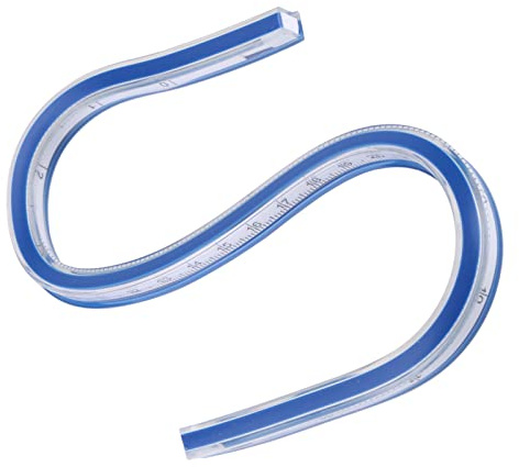 Bamjour Règle, Règle Flexible en Plastique avec à Courbe Flexible pour la à l'encre (30cm/11,8 pouces)