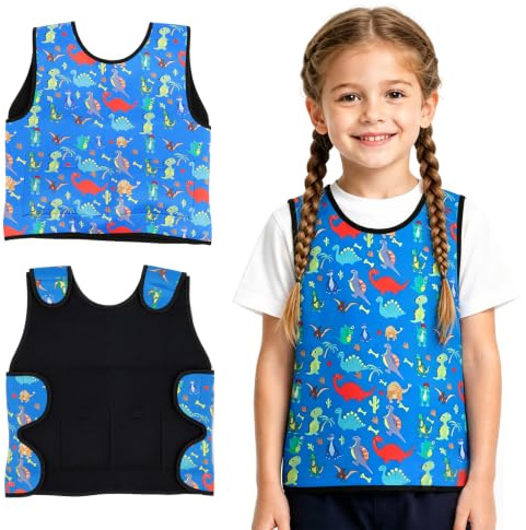 Gilet lesté et de compression pour enfants, gilet lesté réglable comme aide pour le TDAH et l'autisme, vêtements sensoriels contre les inondations d'irritations et SPD, gilet pour enfants, garçons et