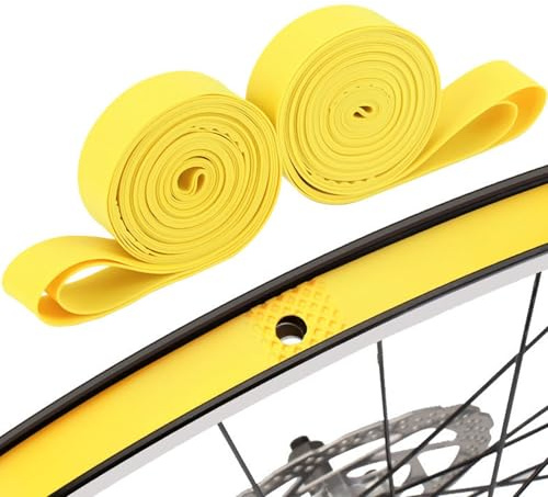 Yeaxxsqy Bandes de Jante de vélo en PVC 26 Pouces, doublures pneus, Coussinet Chambre à air Anti-crevaison pour Roues vélo, 2 pièces/Ensemble