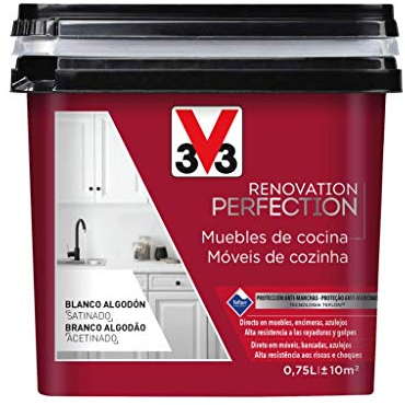 V33 Esmalte Renovation Perfection Cocina Blanco Lino Satinado 0,75L