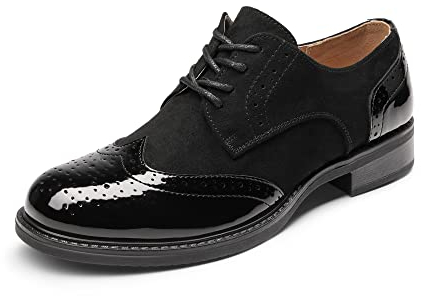 DREAM PAIRS Womens Brogue Lace up Ladies Flat Low Heel Smart Vintage Oxfords School Shoes,Size 5,Black,SDOX2201W-E