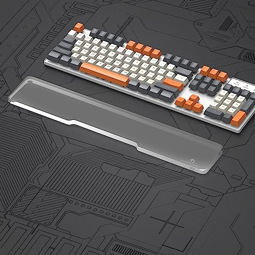 MAMBASNAKE Handgelenkauflage für Tastatur, Ergonomisches Tastaturpad aus Acryl für 100% Tastatur - Keyboard Wrist Rest für Büro/Spiele/Tippen/Laptop/PC - Premier Clear Acryl - Rutschfeste Füße