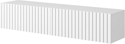 Selsey Telire - Armadio RTV, bianco con frontali a lamelle, 140 cm