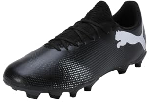 PUMA Herren Future 7 Play FG/AG Soccer Shoe, Black White, 42.5 EU