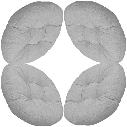 uyeoco Set di 4/2/1 Cuscini Rotondi per Sedie Cucina, 40x40/45x45/50x50cm per Sedie da Pranzo,Esterno, Giardino, Cucina, Ufficio, Soggiorno(Medium grey.,4PCS_45X45CM)