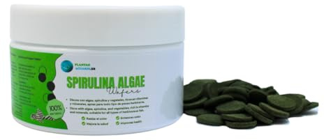 Spirulina Algae Wafers 225 ml, Discos de spirulina, alimento Vegetal para Peces de Fondo a Base de Algas y spirulina, Comida Natural y equilibrada para Peces e invertebrados herbívoros.
