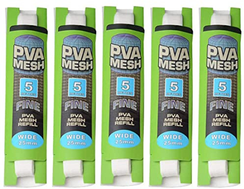 Huraoerrrr Fishing Mesh Bait Bags PVA Mesh Carp Fishing Quick Water Soluble Refill Carp for Tackle Kit White 5PCS