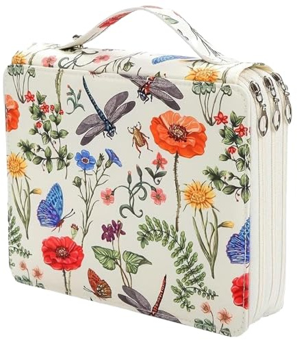 Trousse à crayons de couleur 120 emplacements, étui de rangement pour marqueurs avec motif imprimé 9, 4x7, 9x2, 5 pouces, trousse à crayons d'art avec fermeture éclair pour stylos ou marqueurs