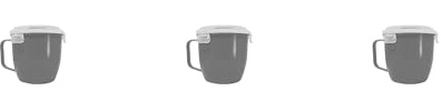 3 tazas de microondas de 620 ml con asa en color gris, sin BPA, apta para microondas, lavavajillas y resistente al calor, ideal como taza de café, taza de sopa y taza de aperitivos para oficina, hogar