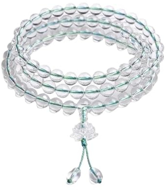 Kristallpärlarmband, tydliga fritidssmycken, elegant sträng med slät yta, helig med vibrationer, vit livsstilsprydnad, avslappnings-wellness-armband för insatsen