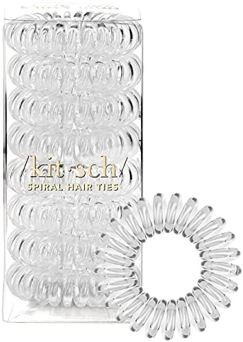 Kitsch Spiral-Haargummis für Damen – für dickes Haar, knitterfreies Haargummi, Haarspiralen und Telefonkabel-Haargummis für dünnes Haar, Spirale, 8 Stück (transparent)