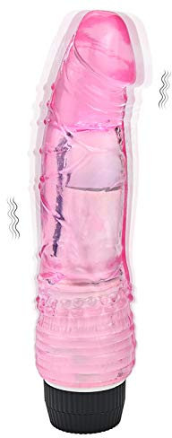 Vibratore dildo realistico ad alta frequenza e giocattolo di vibrazione sessuale per stimolazione dell'orgasmo del punto G impermeabile per le donne (rosa)