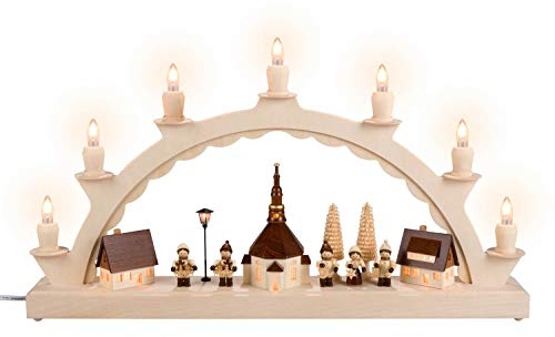 Nestler-Seiffen Schwibbogen Seiffener Dorf mit Romy Thiel Kinder