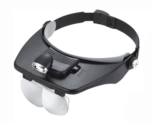Meichoon Förstoringsglas med 3 LED-lampor, klockreparationsverktyg, 6 x flera utbytbara linser, 1 x 1,5 x 2 x 2,5 x 3,5 x 8 x