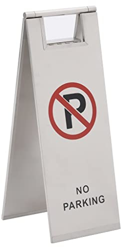 vidaXL Klappbares Parkschild Warnschild Achtung Warnaufsteller Parkplatzschild Parkverbotsschild Aufsteller Edelstahl Silbern 22x28,5x58cm