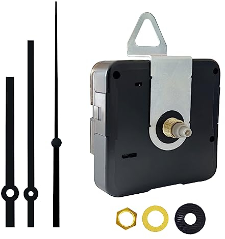 DEEWISH Quarz Uhrwerk für DIY-Wanduhren, batteriebetriebener Ersatz Mechanismus, Gesamtschaftlänge 13 mm (33/64 Zoll), Schwarze Zeiger A