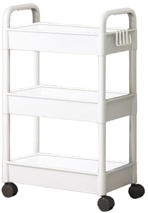 Eoixuqba Aufbewahrung Rollwagen, 69x33x22cm Küchenwagen Mit 3 Ebenen, Küchenregal Auf Rollen, Aufbewahrungsregal Rollwagen Organizer, Für Snackwagen, Beweglicher Aufbewahrungsorganisator Für Bücherwag