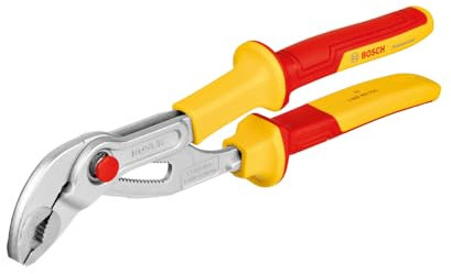 Bosch Professional VDE-Wasserpumpenzange – 250 mm (zertifiziert bis 1.000 V, isoliert mit thermoplastischen Polyurethanen (TPU))