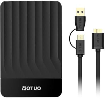 YOTUO Portable External Hard Drive Storage Expansion Mobile HDD USB 3.0 for PC, Mac, Desktop, Laptop, PS4, PS5, Xbox One X/S, Xbox 360, Xbox Series X/S, Office & Game (Black, 750GB)
