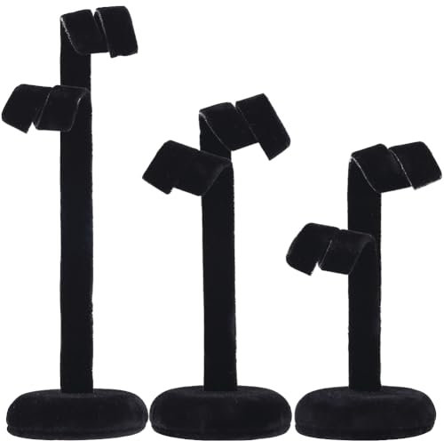 SUNNYCLUE 3 Dimensioni Portagioie in Legno Espositori per Gioielli Set Portaorecchini A Forma di Albero Organizzatore con Velluto Nero Espositore per Collane Bracciali e Orecchini in Legno per La Ven