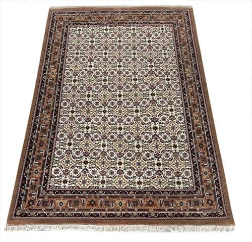Orientmatta Herati 250 x 350 cm handknuten beige kompatibel med brun unik matta i ull