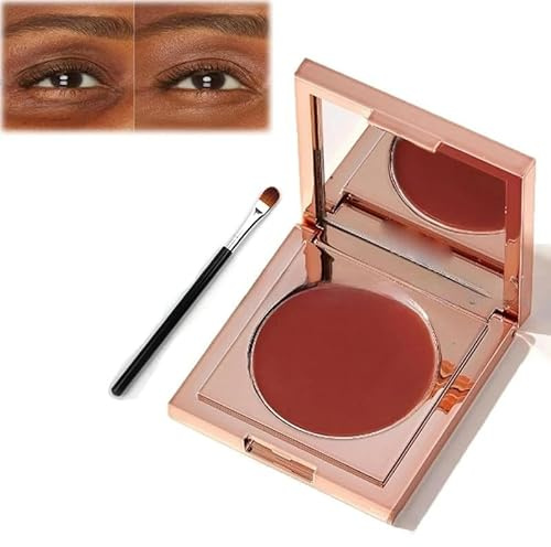 Correcteur de couleur CC crème sous les yeux, avec stylo de maquillage, soin naturel des yeux, fond de teint hydratant et durable, couverture complète, imperméable (brun rouge foncé)