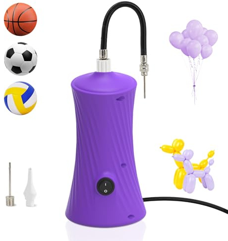 Kusamue Balloon Pump Electric Air Pump for Long Balloon Inflator Blower Machine for Birthday Party Celebration Balloons Decorations for Sport Ball Twisty Animal Balloons (Purple Upgraded Version)