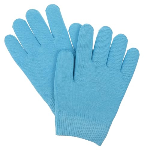 STOBAZA Moisturizing Gel Gloves for Women, Cotton Blend, Spa Therapy Hand Care Gloves for Dry Skin Protection and Overnight Skin Hydration in Sky Blue
