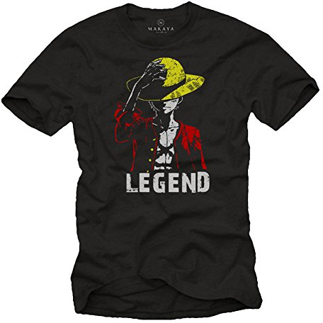 Ruffy T-Shirt - Legend - Comic Anime Geschenke für Piece Nerds Gamer schwarz L