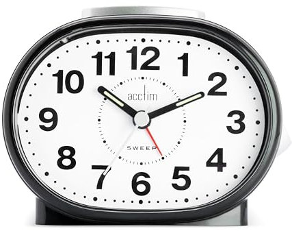 Acctim 15563 Lila Sweep Alarm Clock in Black