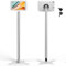 Beelta Kiosk Boden Tablet Ständer Kompatibel mit 10.2 iPad 7 8 9. 120 Grad drehbar ABS Kunststoff Tablet Gehäuse+Aluminium Stange+Metalll Basis BSF302T