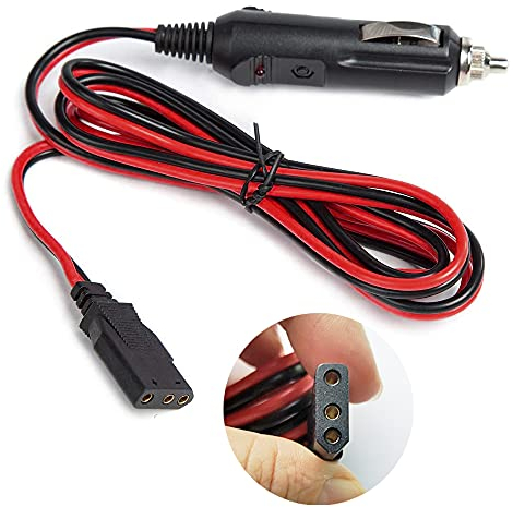 CYSSJF 3 Pin CB Radio Power Lead with 12V Male Car Cigarette Lighter Socket Plug (10A Fuse,1.5m) | 16AWG Twin Core Copper Wire | 12 Volt Male Plug for Car Tyre Inflator/Motorcycle/Cool Box