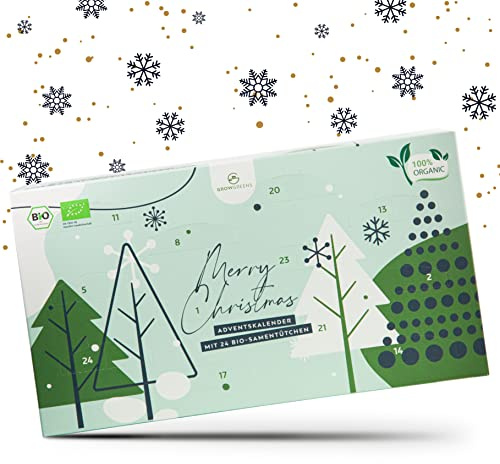 BIO Calendario dell'Avvento dei semi 2023 con 24 diverse varietà di ortaggi da piantare - Ideale come regalo per gli appassionati di giardinaggio