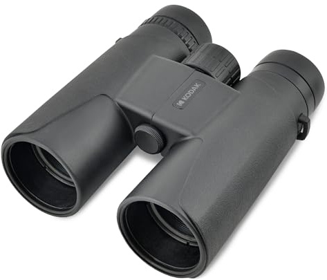 KODAK BCS800 Binocolo Compatto 10x42, Obiettivo da 42 mm, Conchiglie Oculari in Gomma, Ideale per Osservazione degli Uccelli, Teatro, Concerti, Caccia e Sport - Nero