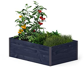 Upyard GardenBox Modern - Jardinera Moderna de Madera - bancal Alto ergonómico para terraza y jardín - Jardinera para Verduras y Hierbas, 120 x 80 x 40 cm, Color Negro