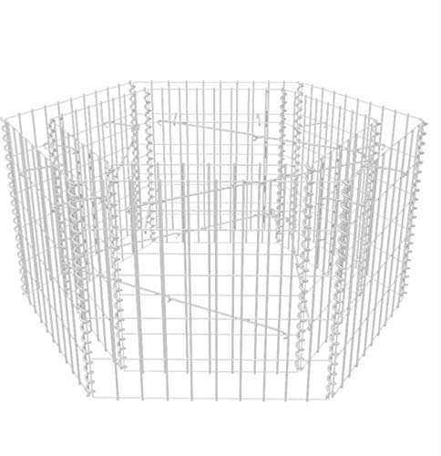 Homgoday Gabbione Esagonale Rialzato, Gabbione, Filo Metallico, Gabbie Per Pietre, Giardino All'aperto, Fioriera, Decorazione Da Parete, 100 x 90 x 50 cm