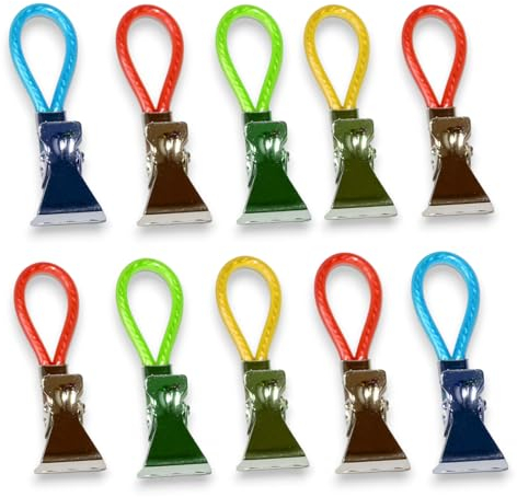 all-around24 Aufhänger für Handtücher, Handtuchclips, Haken, Schlaufen, Set, Clips, Topflappen, Geschirrtücher, Klammern, Klips (10 Stück)