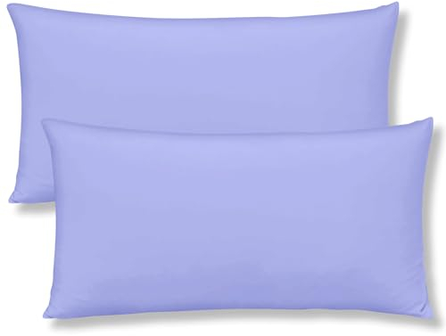 mafudoxi Kissenbezug 40 x 80 2er Set,kopfkissenbezug 40x80,Kissenbezüge mit Reißverschluss aus Mikrofaser,Premium und Weich Kissenhülle,Sofakissen dekokissen, Waschbar bis 60°C,Hellblau