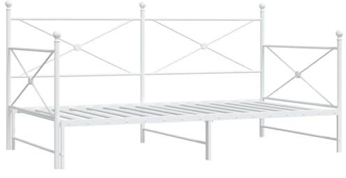 vidaXL Dagbädd med rull utan madrass vit 107x203 cm stål