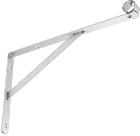 BESPORTBLE Supporto Triangolare per Asta da Stiro in Acciaio Inox, Montaggio Laterale a Muro, Argento, Resistente e Versatile per Armadio e Bagno