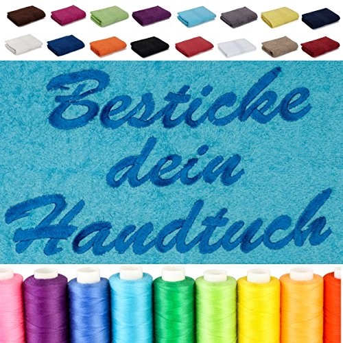 AR Line Besticken Sie mit Namen Saunatuch XXL/Saunalaken/Strandtuch/Badetuch 100x200 cm oder mit Wunschtext Bestickt, in Farbe: Dunkelblau
