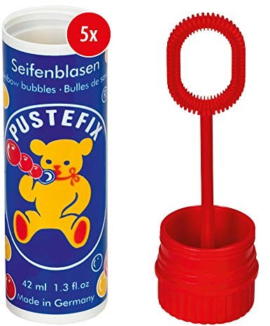 Pustefix Soap Bubbles Set - 5 x Classic 42 ml Rainbow Bubbles - Wedding, Birthday, Children's Day