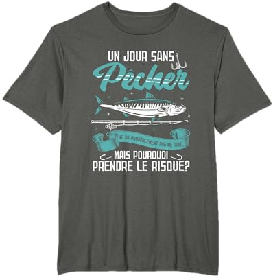 Chemise de pêcheur hommes enfants pêche cadeau Poissons T-Shirt