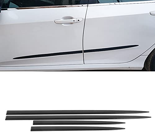 Brillant Protecteur de Porte, Protection de Porte de Voiture Anti-Bosse, Moulure Latérale de Carrosserie 4 Pièces Garniture Latérale de Carrosserie étanche Noir Brillant Protecteur de Porte
